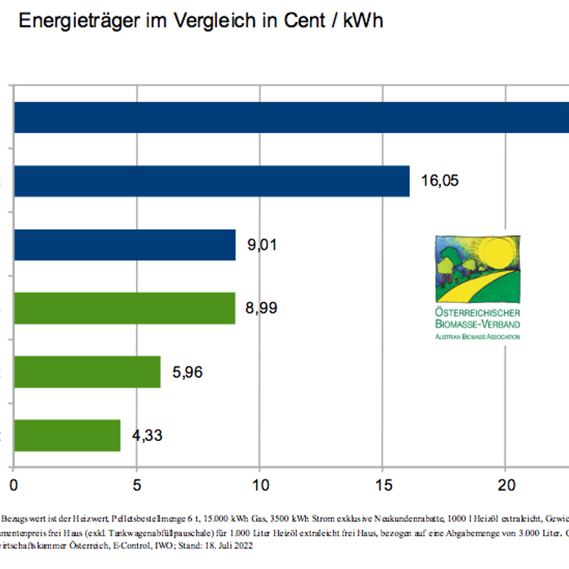 Energieträgervergleich Juli 2022